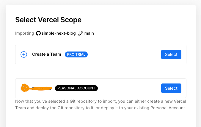 Vercel scope